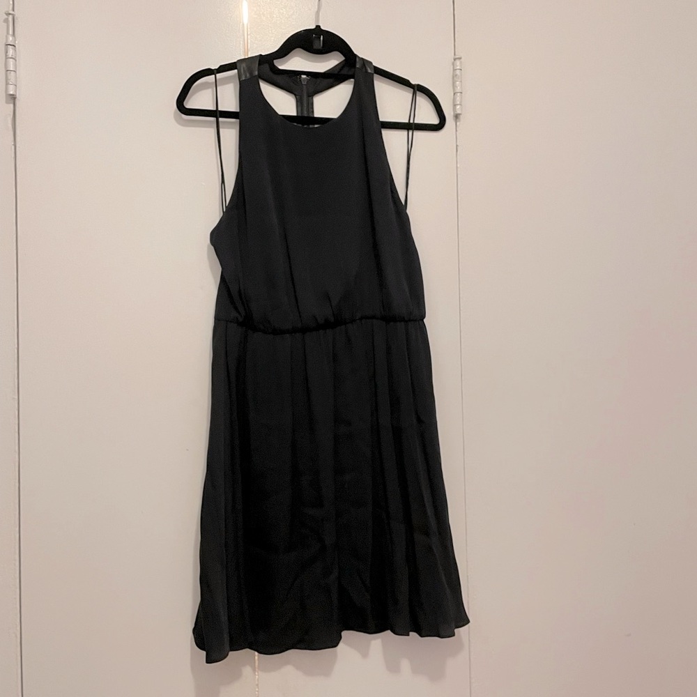 Alice and Olivia halter dress with leather detailing